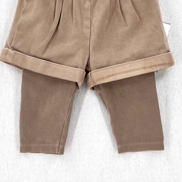 IL GUFO Bermuda Legging Pant Baby Toddler Tan 6 Month Shorts Layered Pull On NEW - Picture 6 of 13